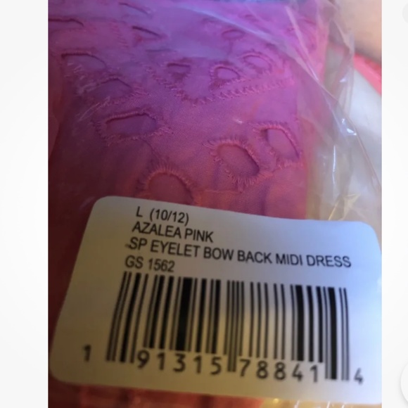 Scoop NYC Girls Pink Eyelet Bow Back Midi Dress Large (10-12) NEW - Picture 7 of 8